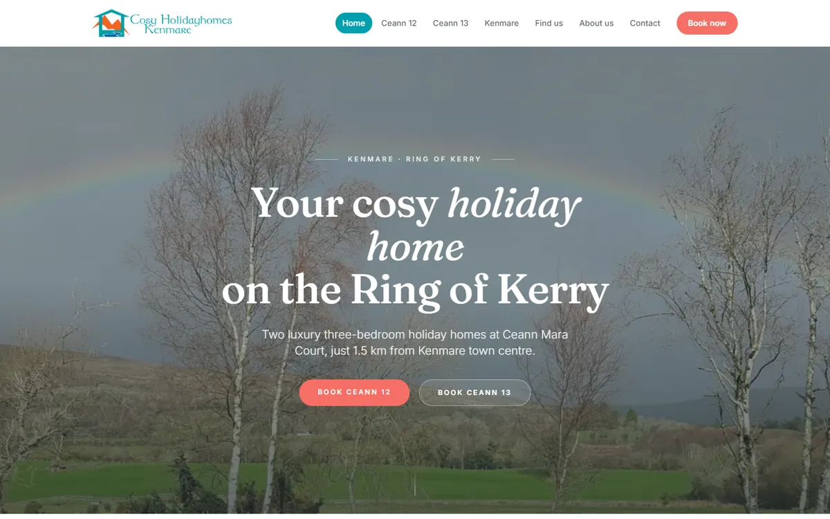 Screenshot of Cosy Holiday Homes Kenmare